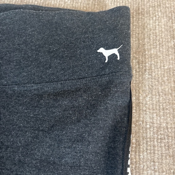 PINK Victoria's Secret Black Leggings with Side Logo 1149 - Picture 2 of 3